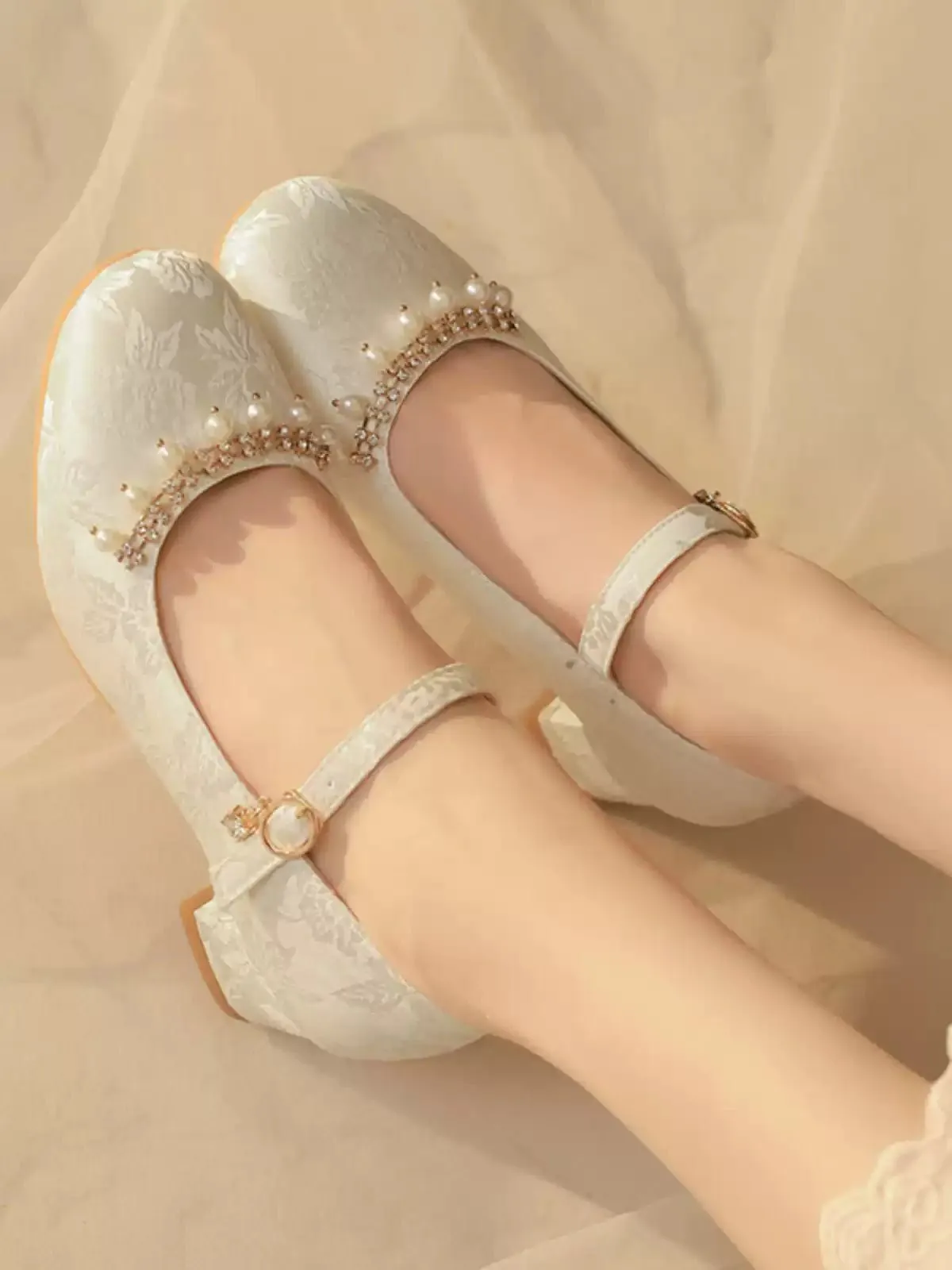 Handmade Vintage Floral Mary Jane Heels - Regency Era Inspired Retro Shoes