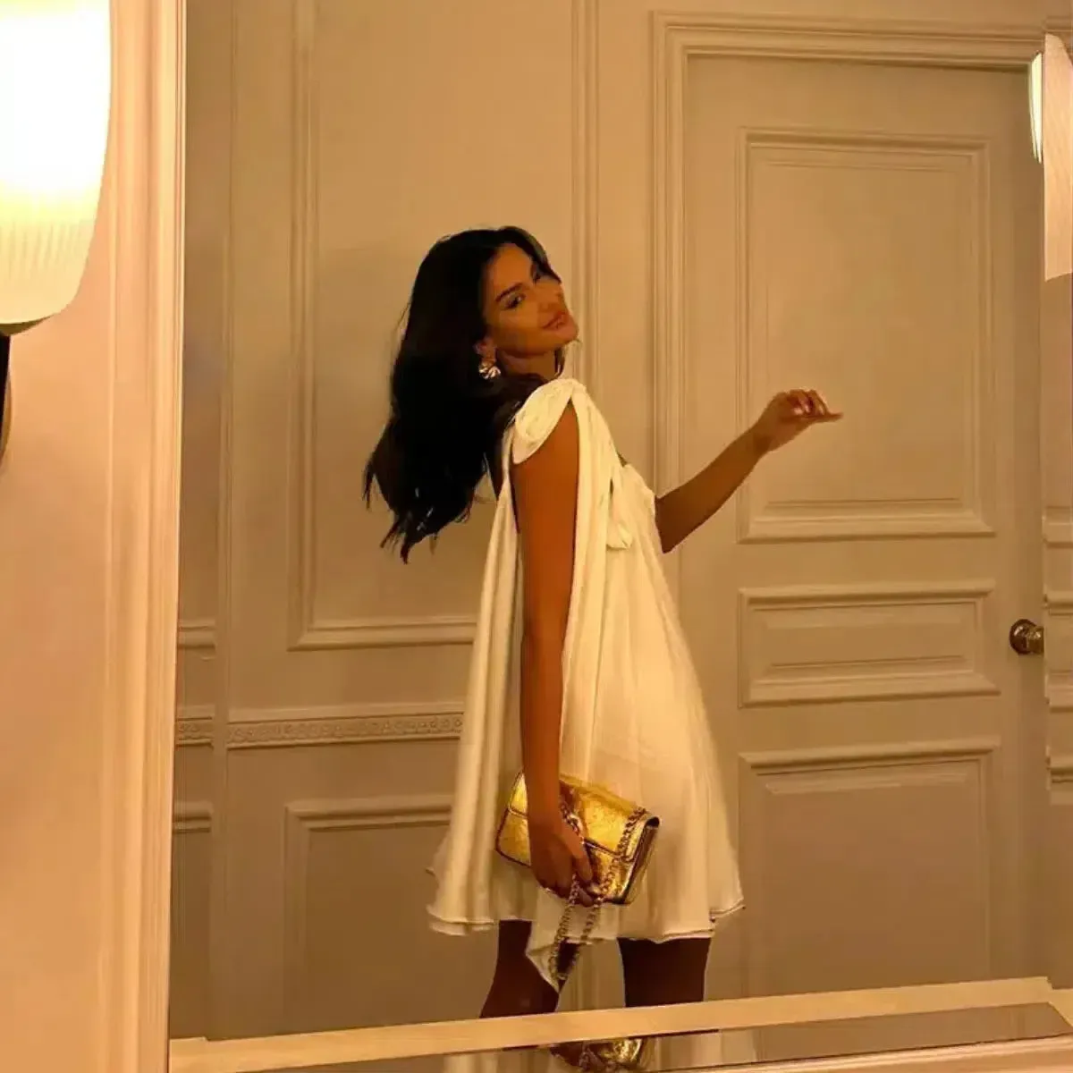 Hélène – One-shoulder asymmetrical design – Midi dress