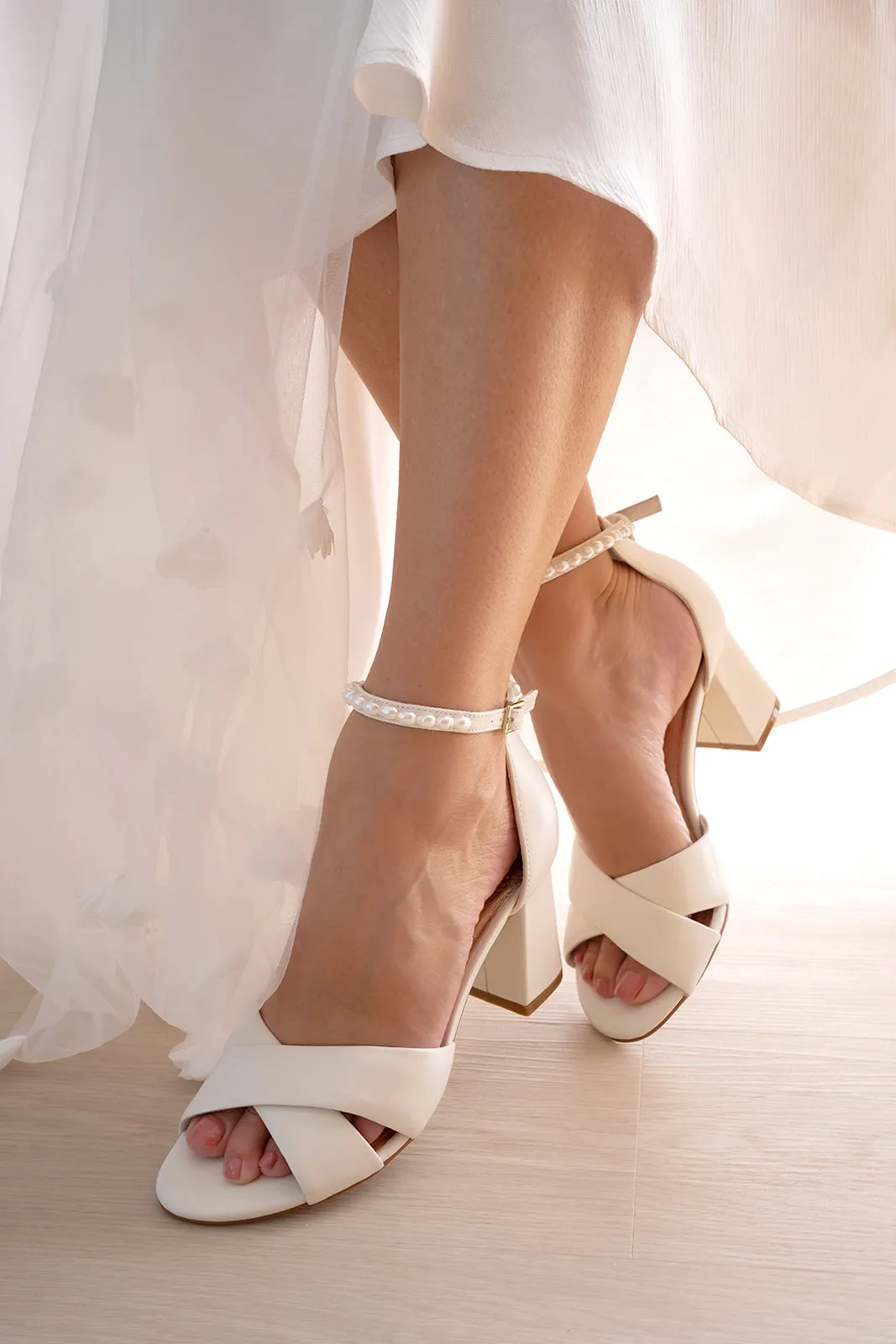 KINDRED - IVORY LEATHER BRIDAL SHOES
