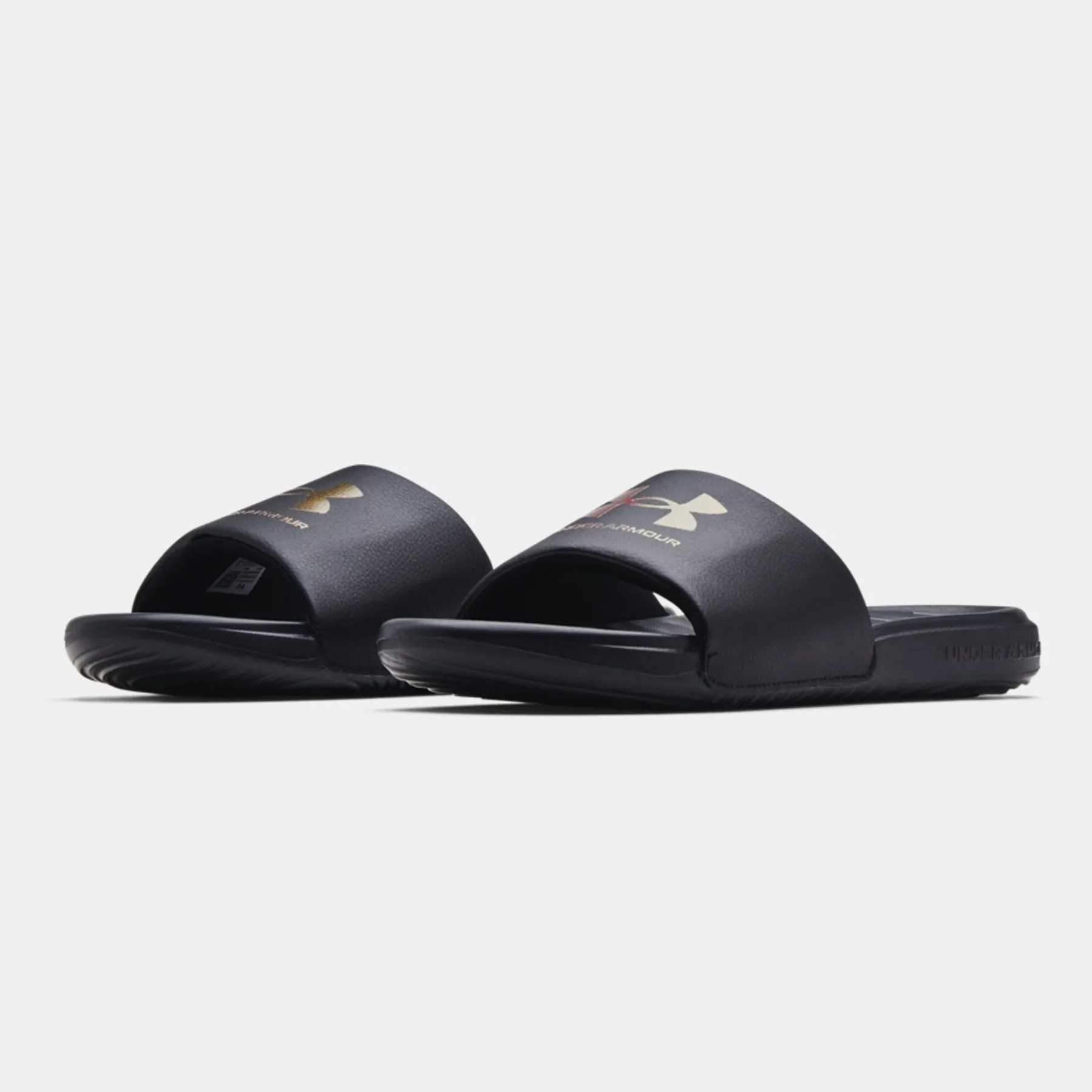 Men's Under Armour Ansa Fixed "Iridescent" Graphic Slides (Black/Void)(3024435-002)