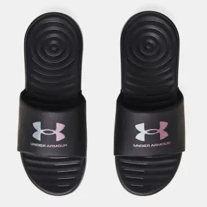 Men's Under Armour Ansa Fixed "Iridescent" Graphic Slides (Black/Void)(3024435-002)