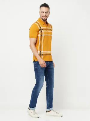 Mustard Checked Polo T-Shirt