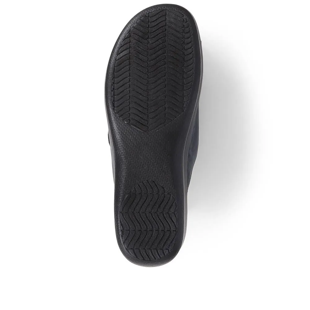 Nubuck Leather Dual Strap Sandals - POLY39027 / 325 440