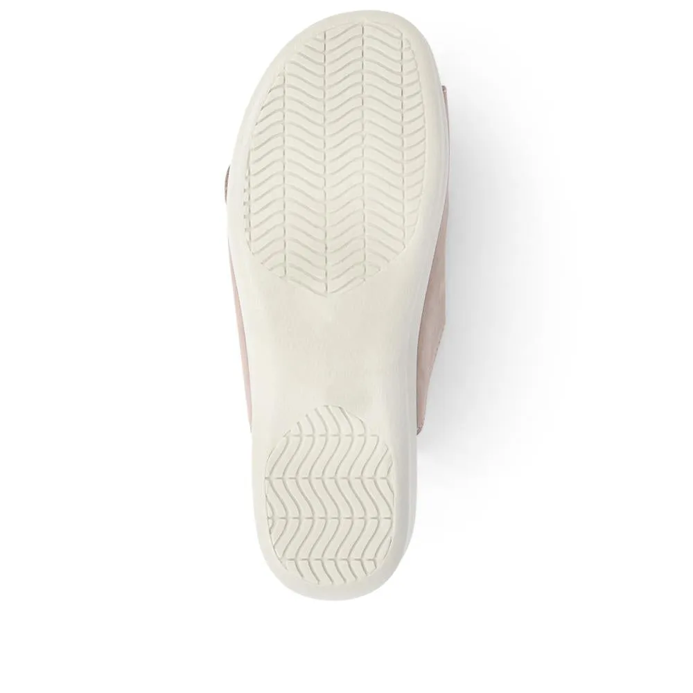 Nubuck Leather Dual Strap Sandals - POLY39027 / 325 440