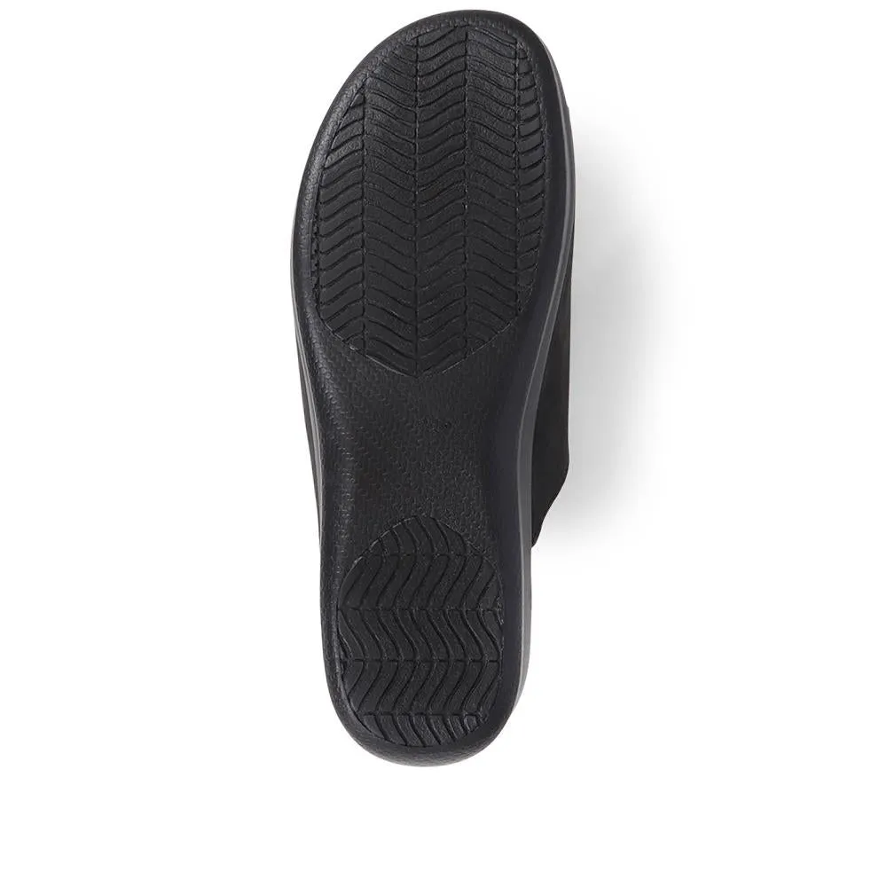 Nubuck Leather Dual Strap Sandals - POLY39027 / 325 440