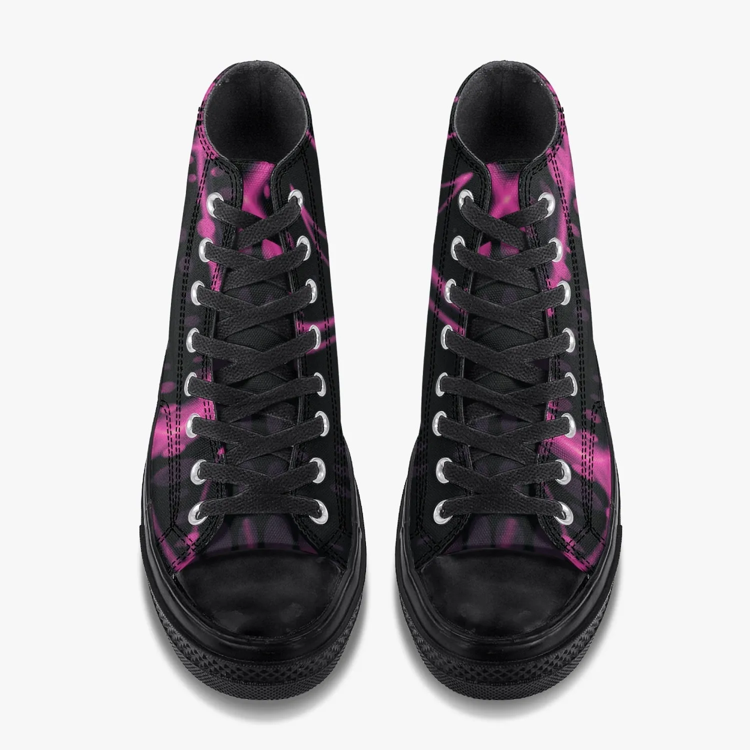 Officially Sexy Pink Laser High-Top Canvas Shoes - Black