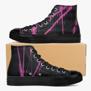 Officially Sexy Pink Laser High-Top Canvas Shoes - Black