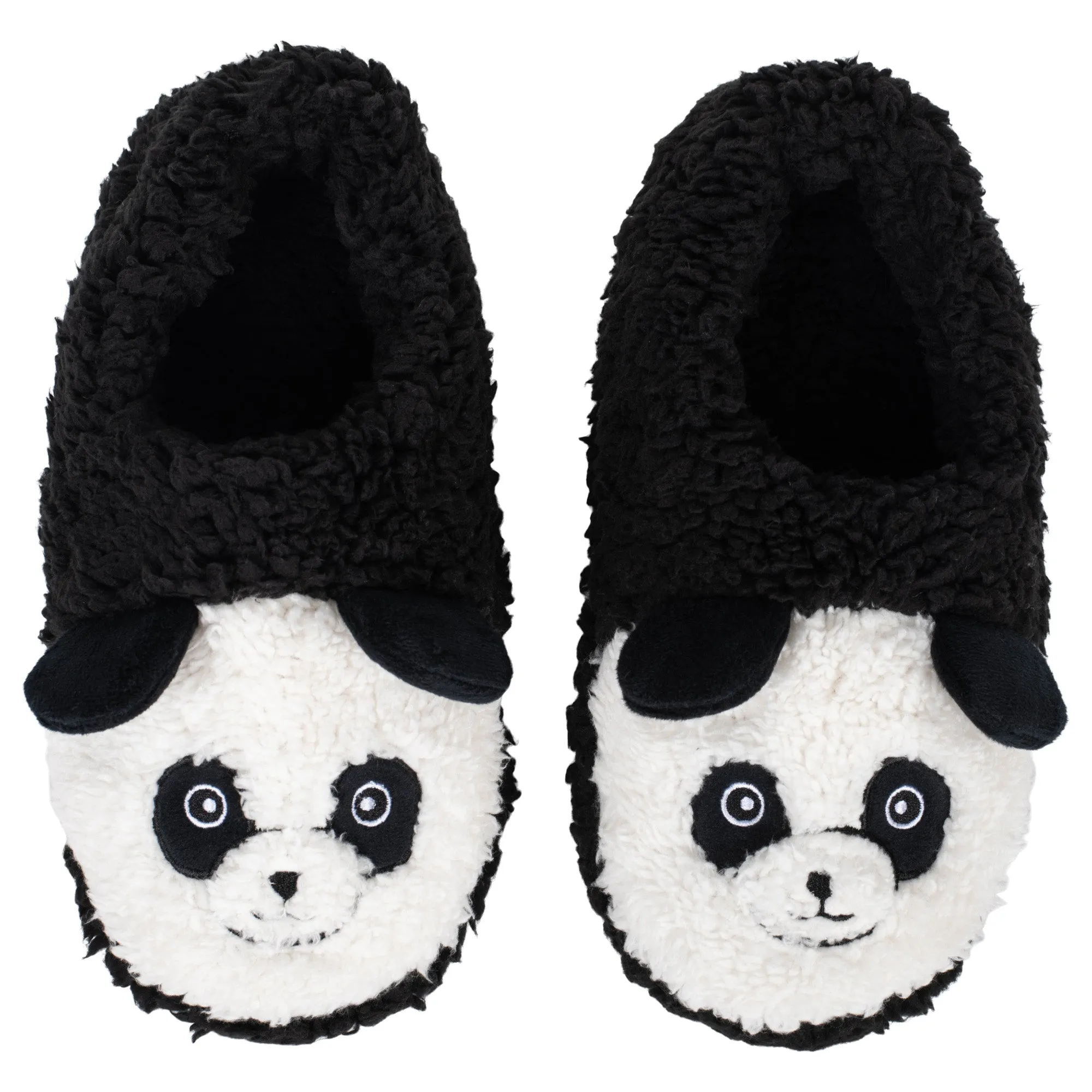 Panda Black Women's Animal Cozy Plush Lined Non Slip Fuzzy Slipper - Medium