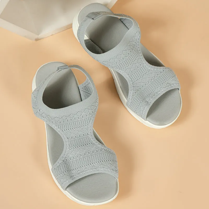 Peep Toe Solid Color Sandals