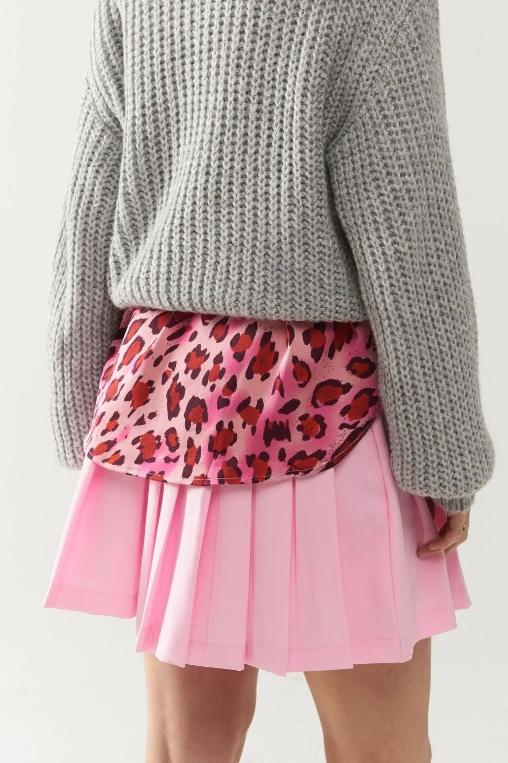Pink Pleated Mini Skirt
