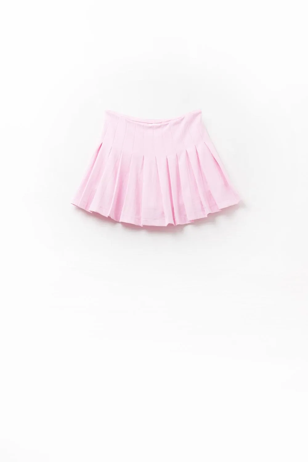 Pink Pleated Mini Skirt