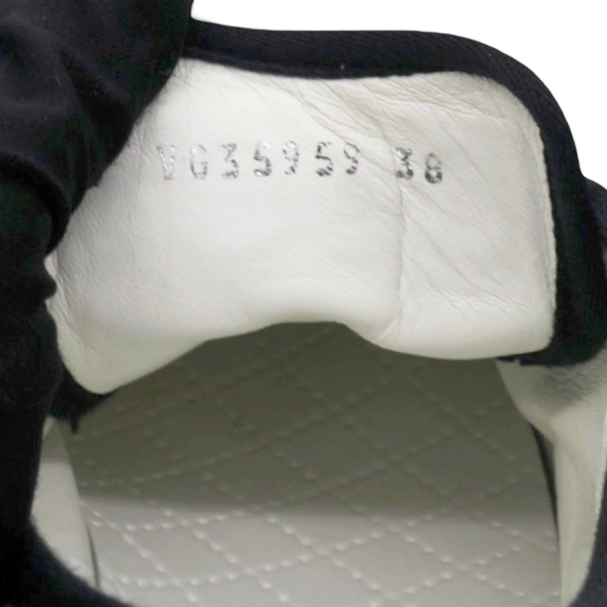 Printed Fabric Low Top Logo Sneakers White Black Size 38