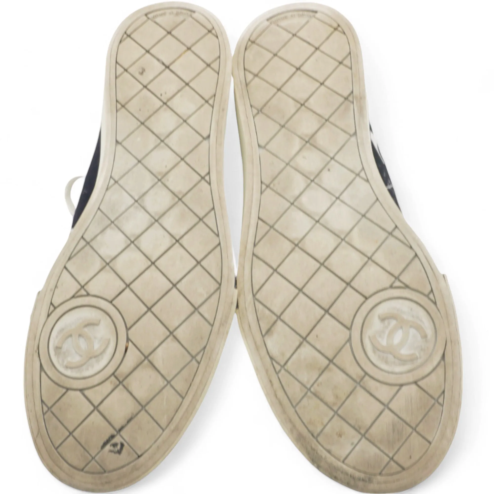 Printed Fabric Low Top Logo Sneakers White Black Size 38