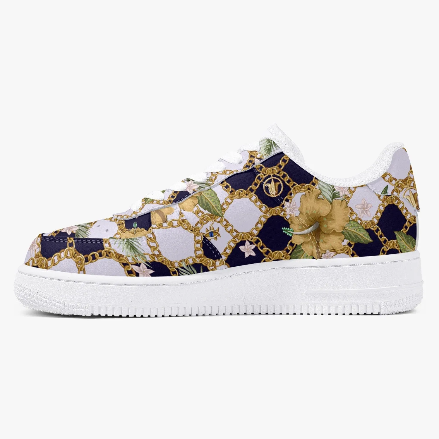 Retro Vegan Leather Low-Top Sneakers, Vintage Baroque Print, Y2K 90's Aesthetic Footwear, Exceptional Comfort and Durability
