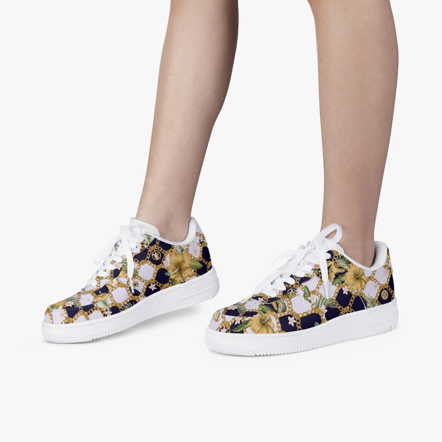 Retro Vegan Leather Low-Top Sneakers, Vintage Baroque Print, Y2K 90's Aesthetic Footwear, Exceptional Comfort and Durability