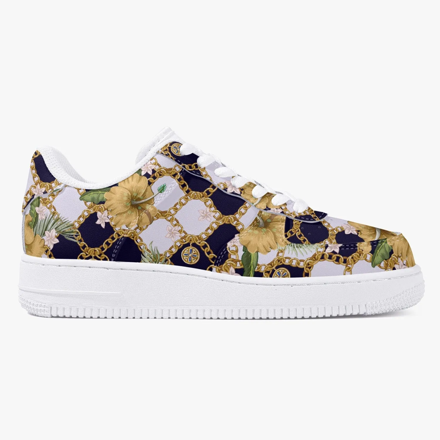 Retro Vegan Leather Low-Top Sneakers, Vintage Baroque Print, Y2K 90's Aesthetic Footwear, Exceptional Comfort and Durability