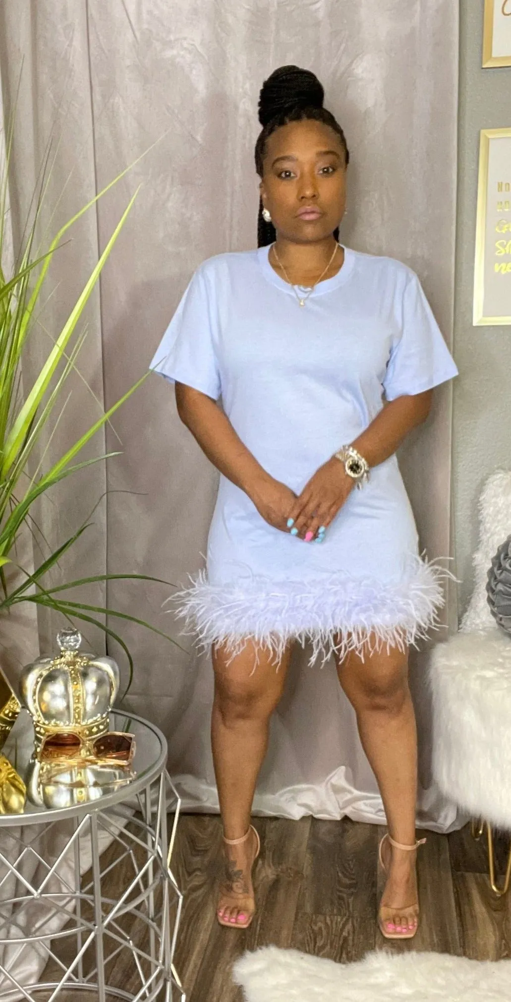 Shake A Tail Feather(Purple) T Shirt Dress