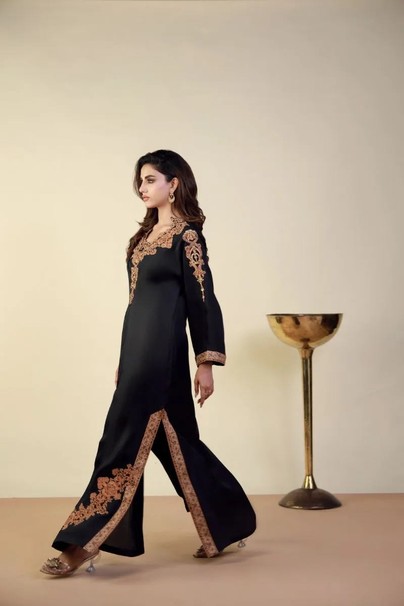 Shamaeel - EE-01 - Black - Raw Silk & Khaddi Silk - 2 Piece