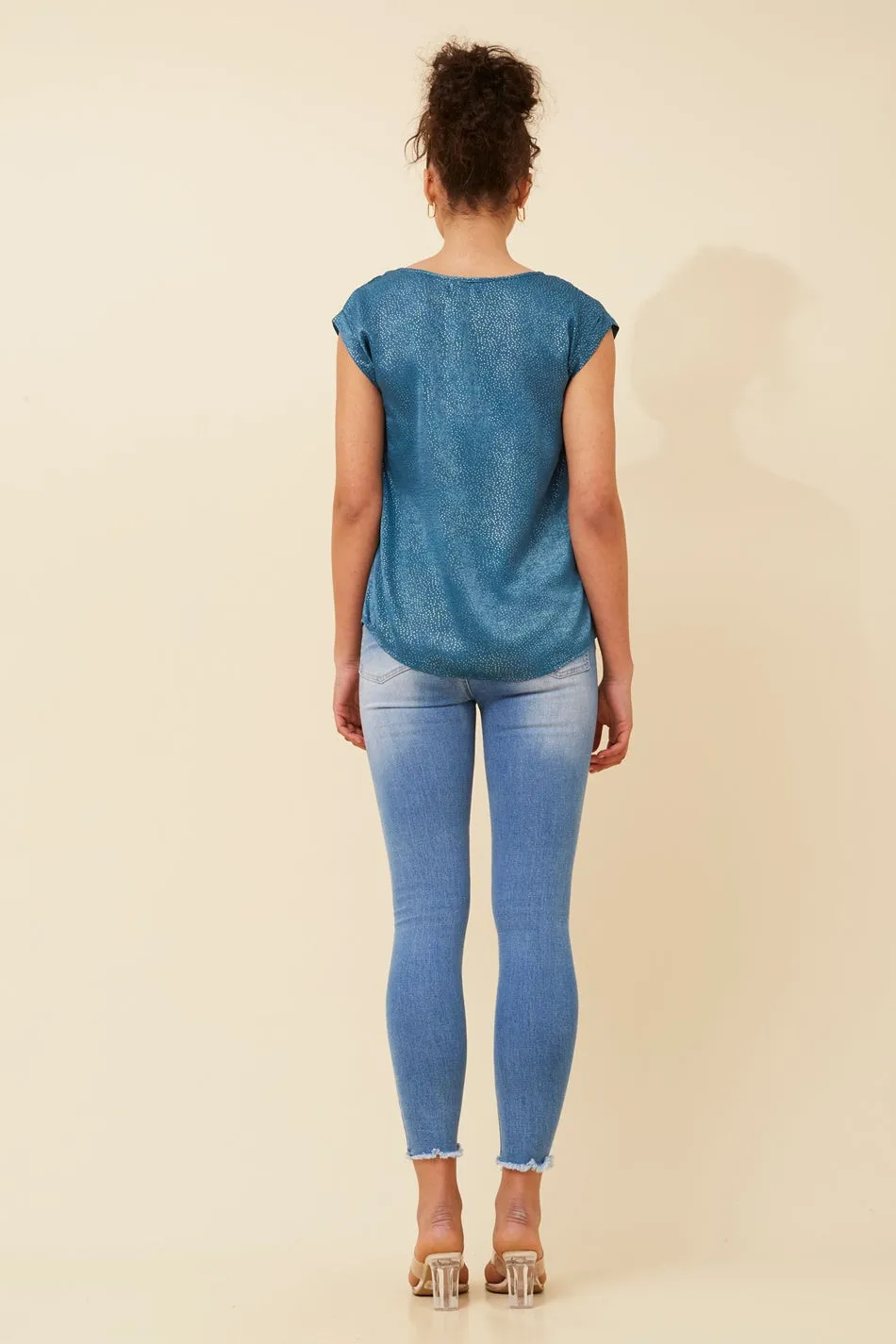SHELLY FOIL PRINT TOP