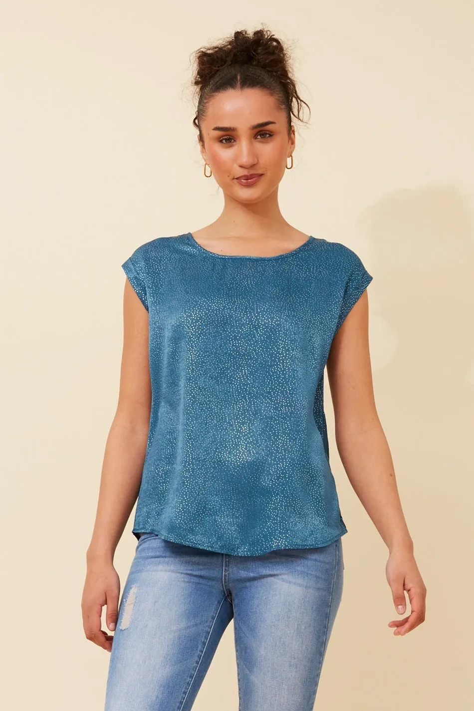 SHELLY FOIL PRINT TOP