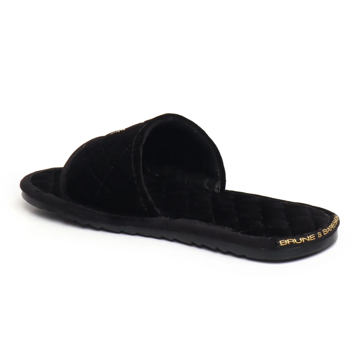 Super Soft Slide-in Slippers in Black Italian Velvet