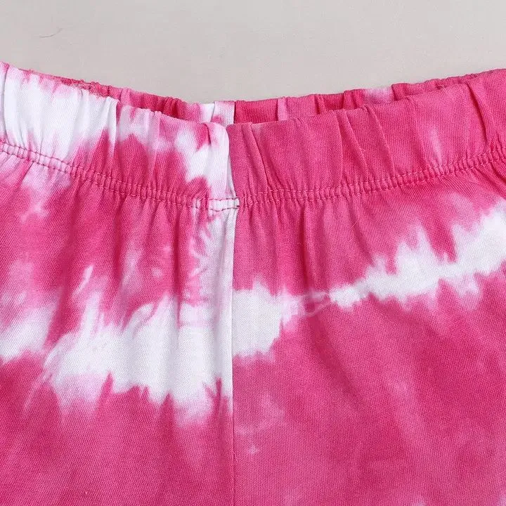 Tie and Dye Printed Shorts - Pink