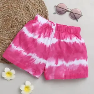 Tie and Dye Printed Shorts - Pink