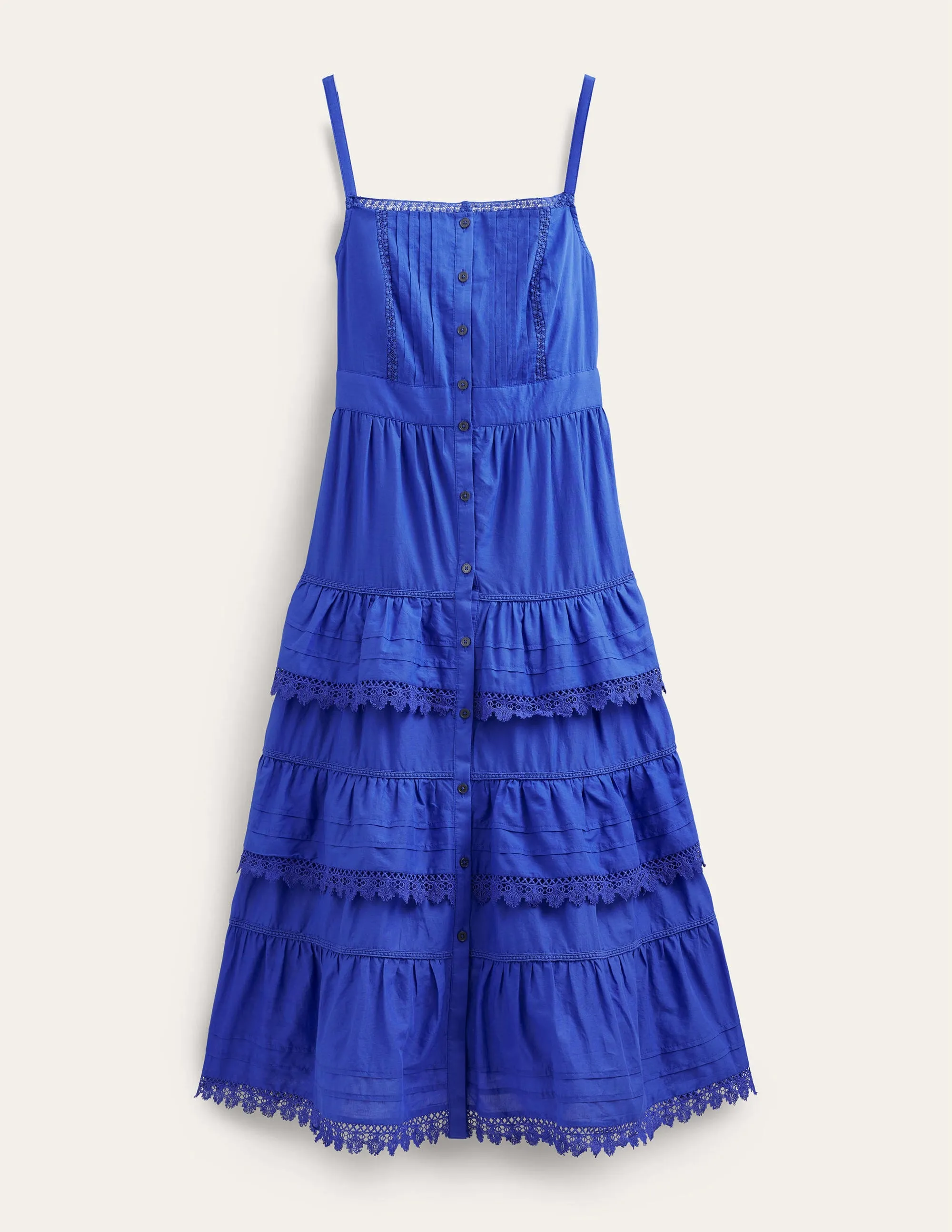 Tiered Trim Midi Dress-Island Sapphire