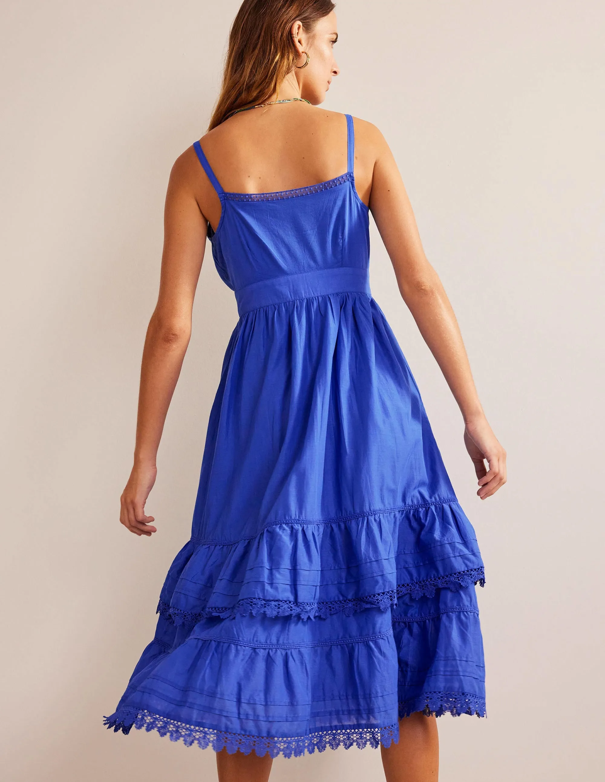Tiered Trim Midi Dress-Island Sapphire