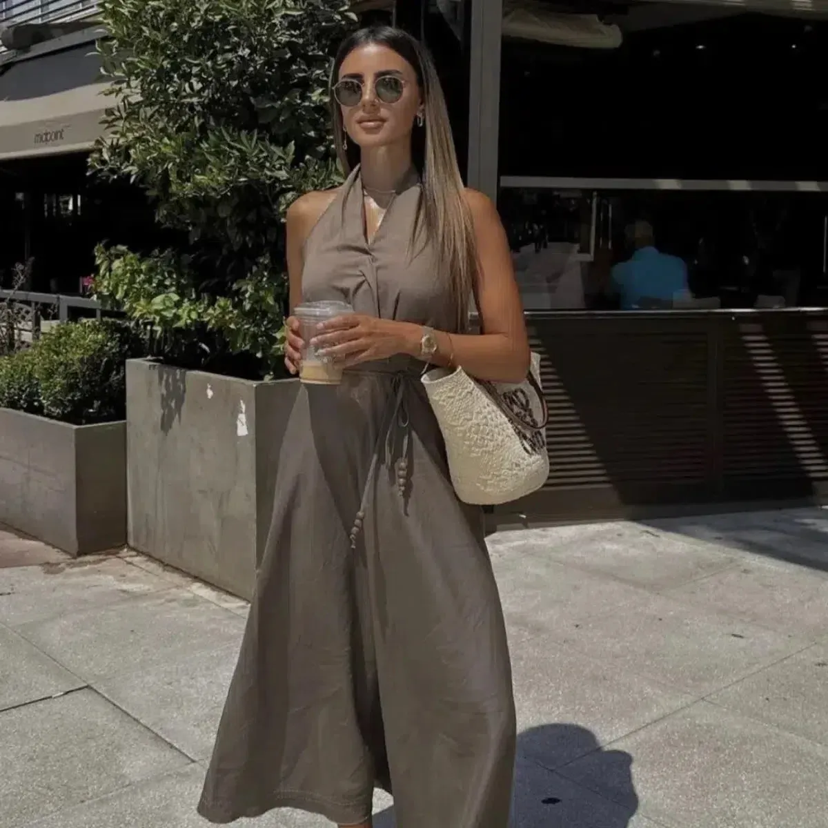 Violette – Waist-tie detail – Maxi dress