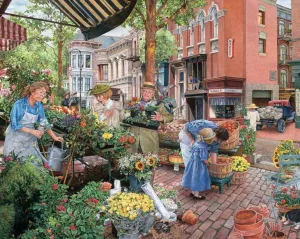 White Mountain Jigsaw Puzzles | Sidewalk Flower Sale 1000 Piece