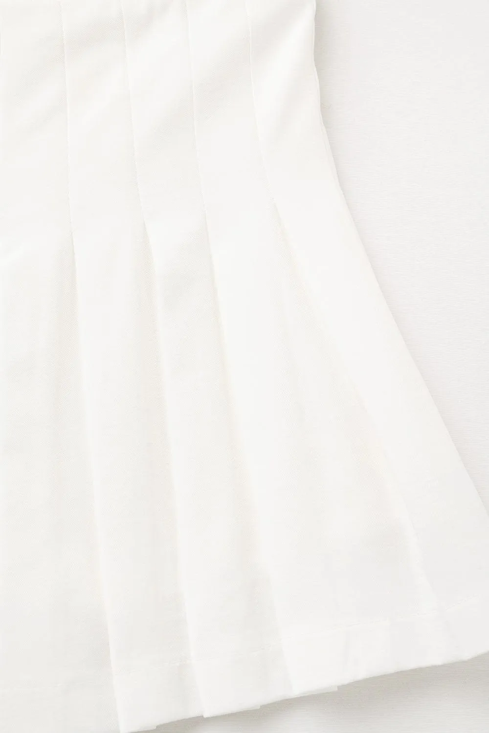 White Pleated Mini Skirt