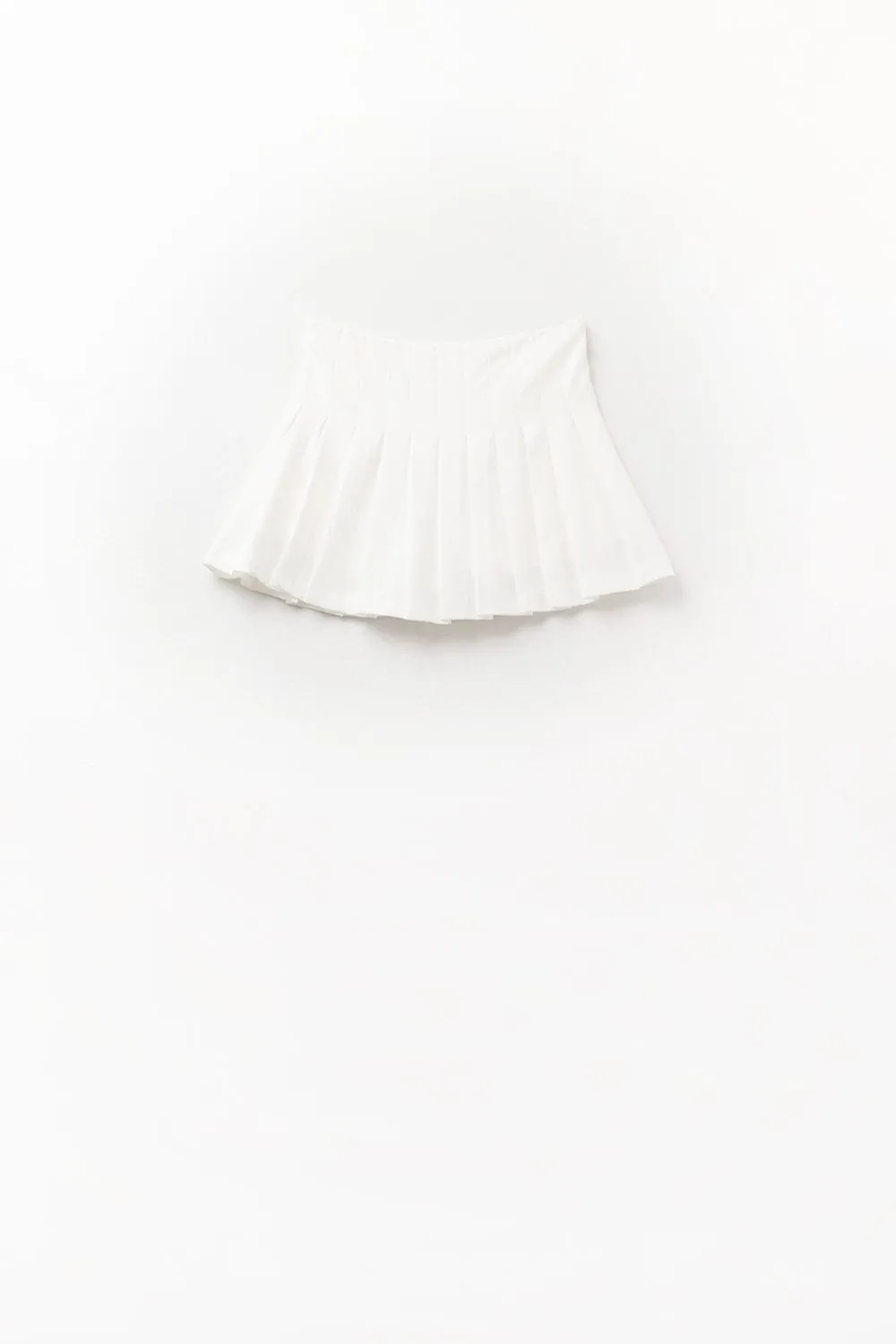 White Pleated Mini Skirt