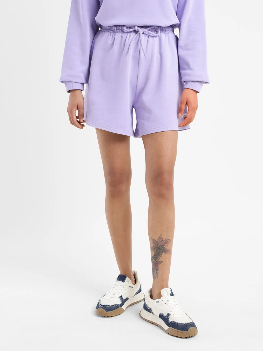 Women's Mid Rise Purple Regular Fit Shorts