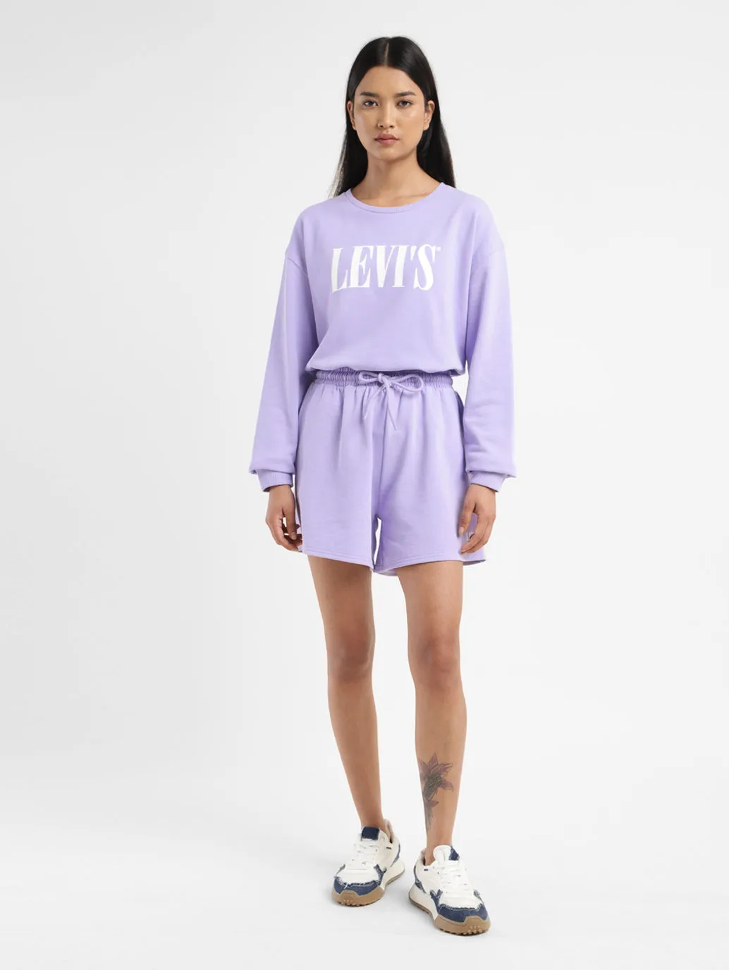Women's Mid Rise Purple Regular Fit Shorts