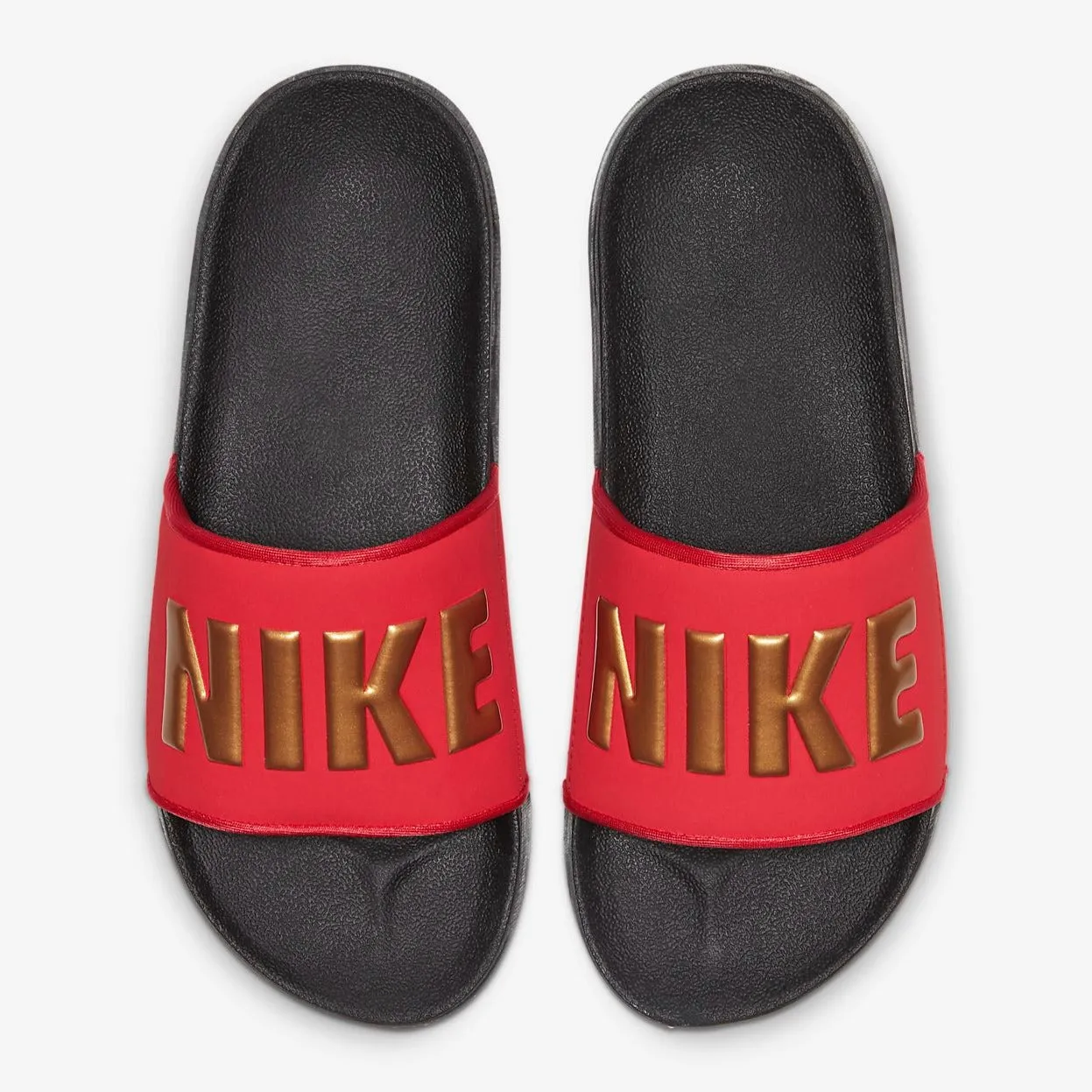 Women's Nike Offcourt Slides (Black/Red/Metallic Gold)(BQ4632-005)