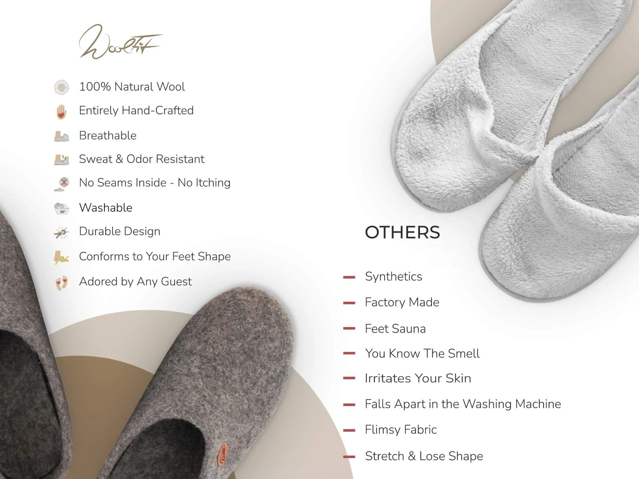 WoolFit Highland | Closed-Heel Felt Slippers with Leather Sole
